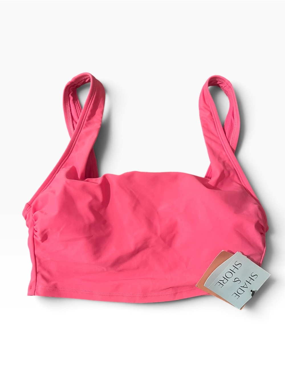 🖤 Shade & Shore Hot Pink Ruched Bikini Top | Size S NWT